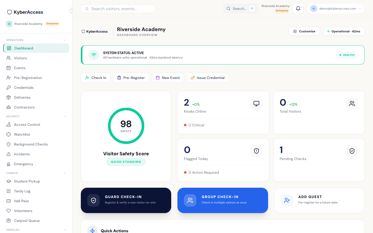 KyberAccess Admin Dashboard